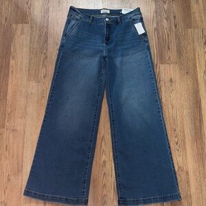 Classic Indigo Wide-Leg Palazzo Mid-rise jeans